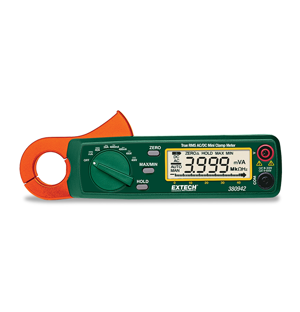 Extech 380942 : Mini-pince ampèremétrique CA/CC 30 A mesurant les valeurs  efficaces